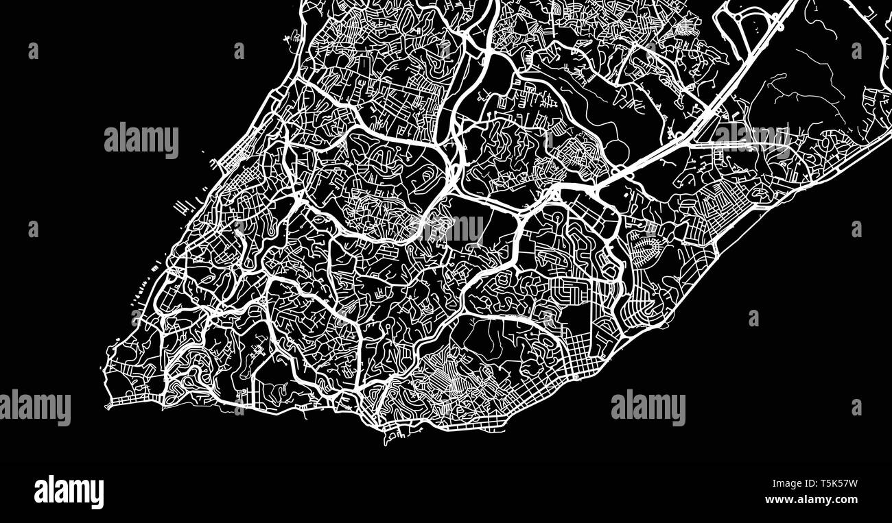Vettore urbano mappa della città di Salvador, Brasile Illustrazione Vettoriale