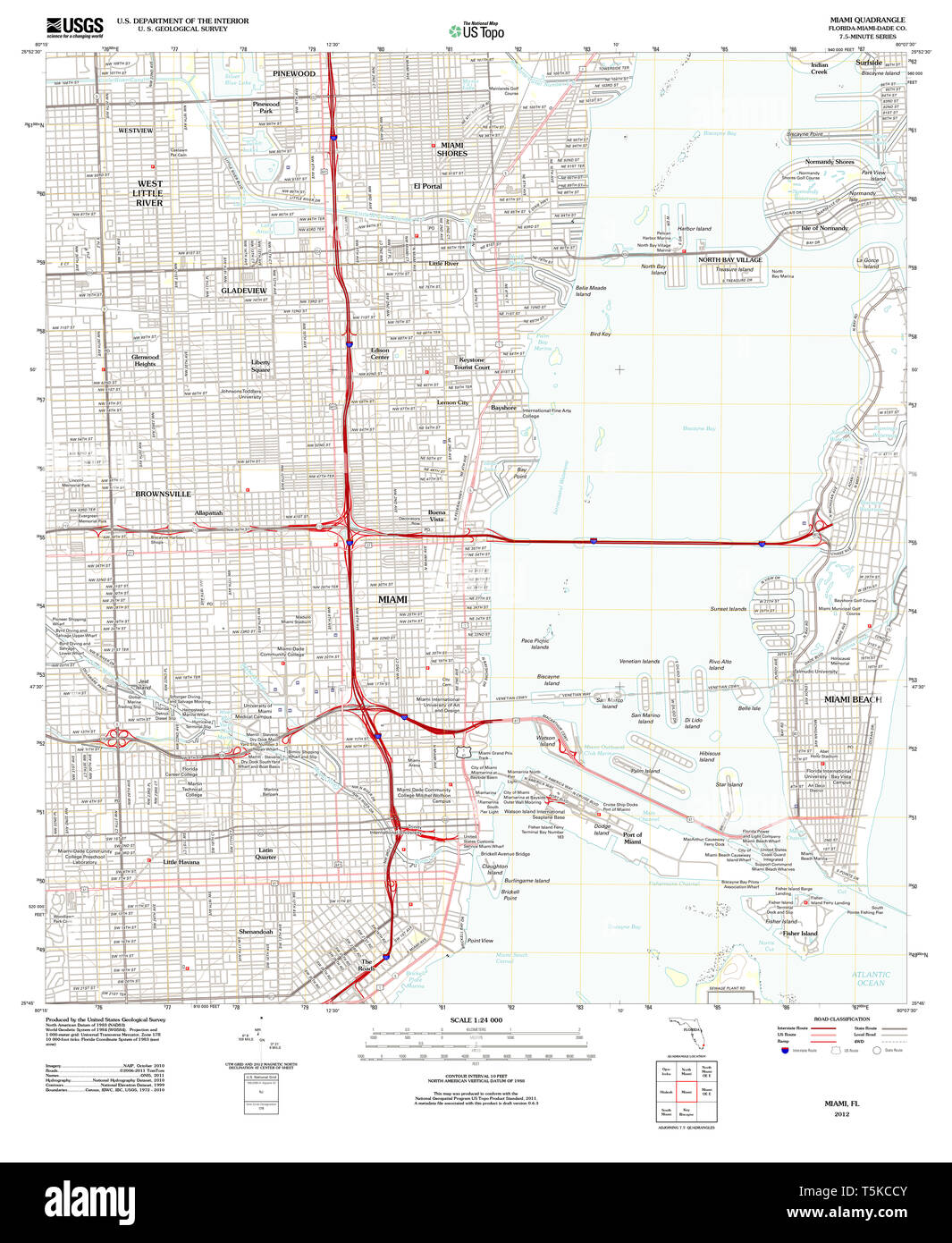 Mappa topografica miami immagini e fotografie stock ad alta risoluzione ...