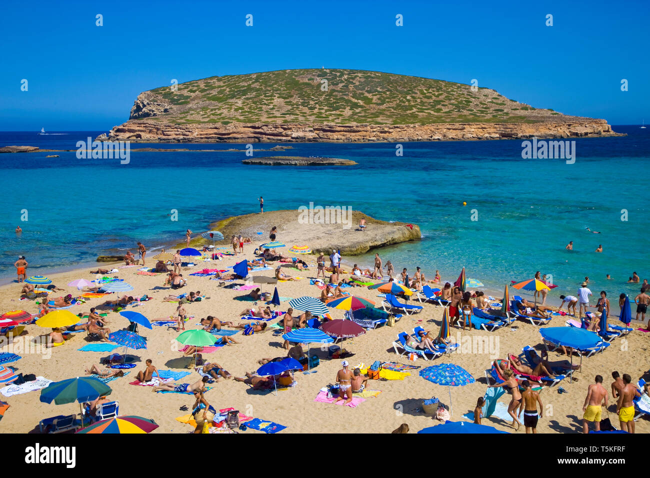 Cala Comte Beach. Isola di Ibiza. Isole Baleari. Spagna Foto Stock