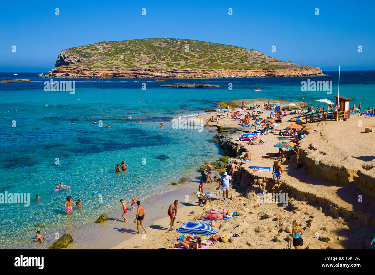 Cala Comte Beach. Isola di Ibiza. Isole Baleari. Spagna Foto Stock