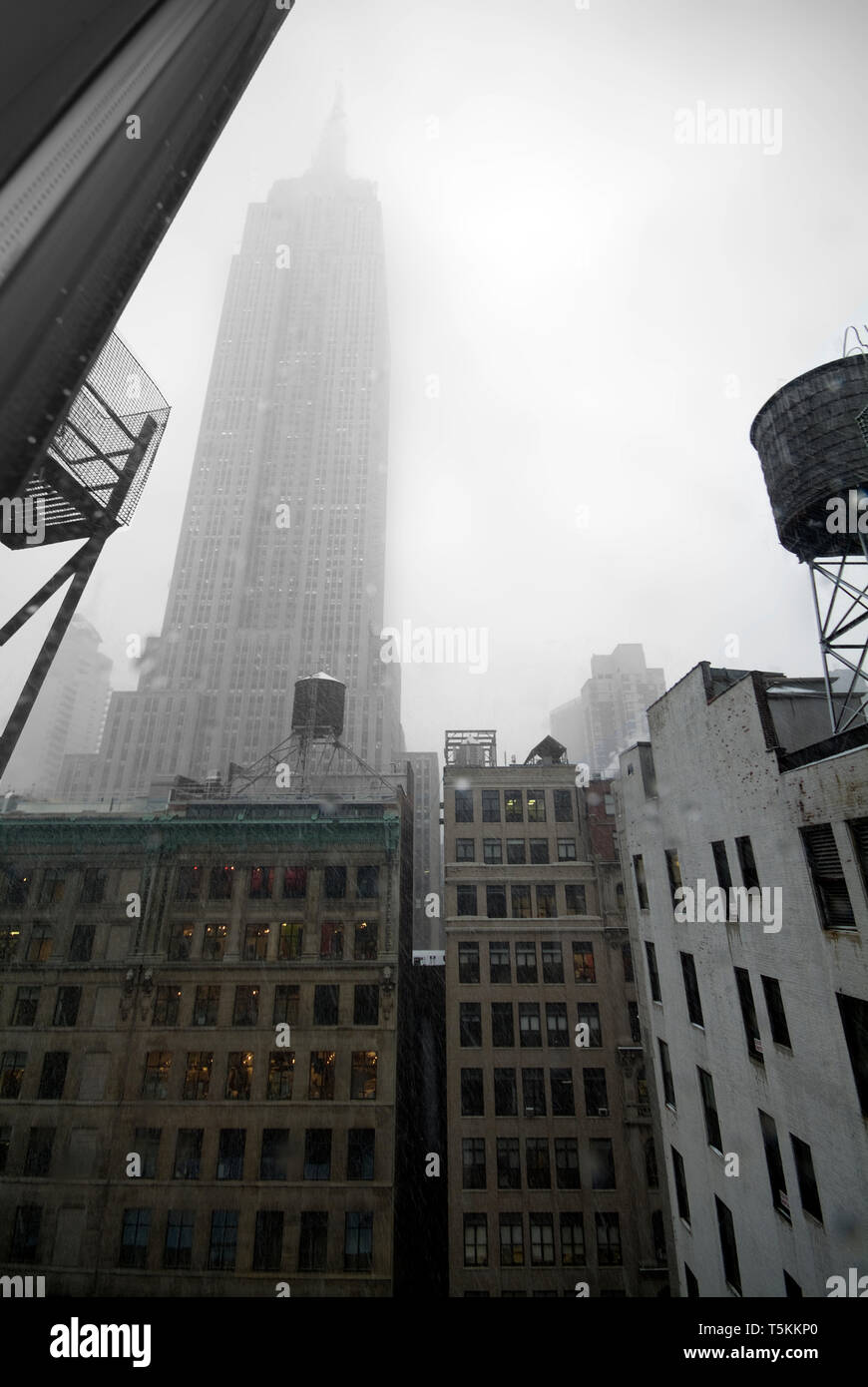 New Yorker' vista dell'Empire State Building Foto Stock