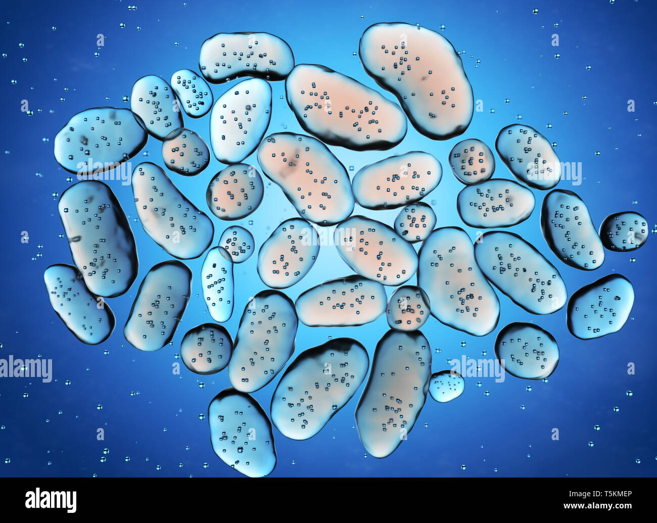 Colonia di batteri. 3D illustrazione Foto Stock