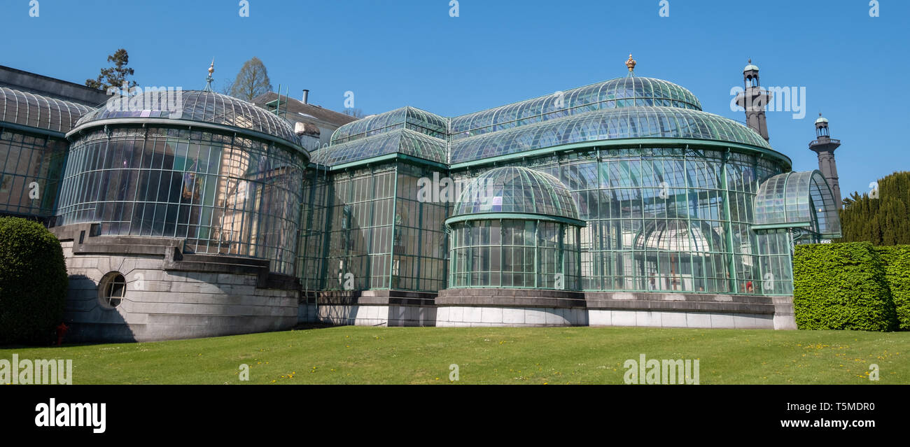 Le Serre Reali di Laeken, composto da un complesso di un certo numero di serre e includono il Teatro Serra e serra Maquet. Foto Stock