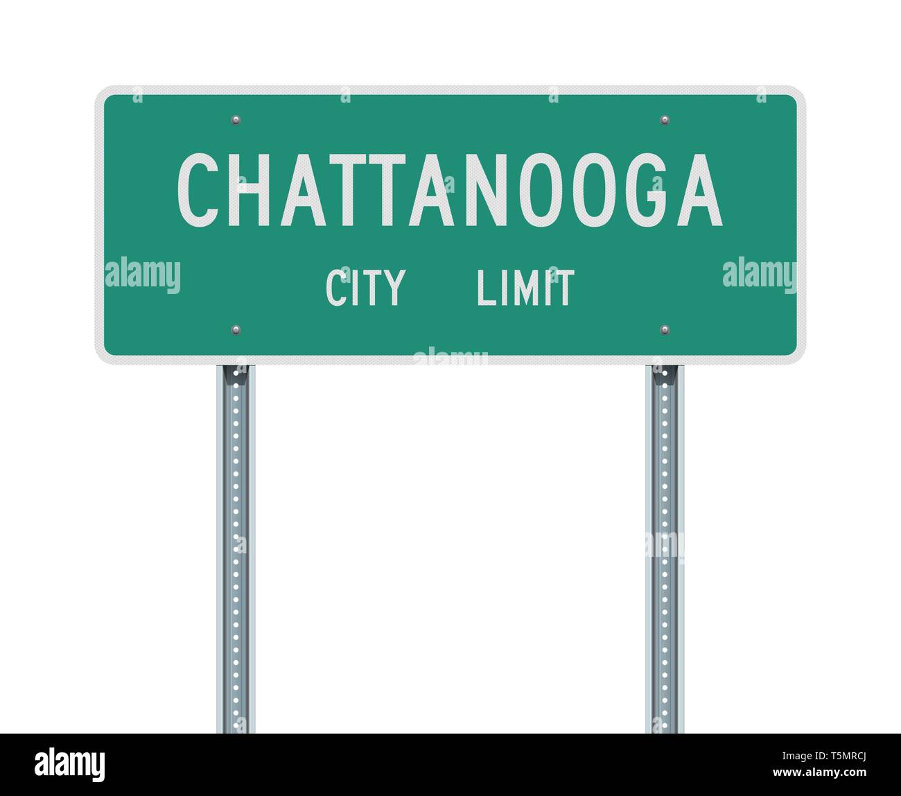 Illustrazione Vettoriale della città di Chattanooga limitare cartello verde Illustrazione Vettoriale
