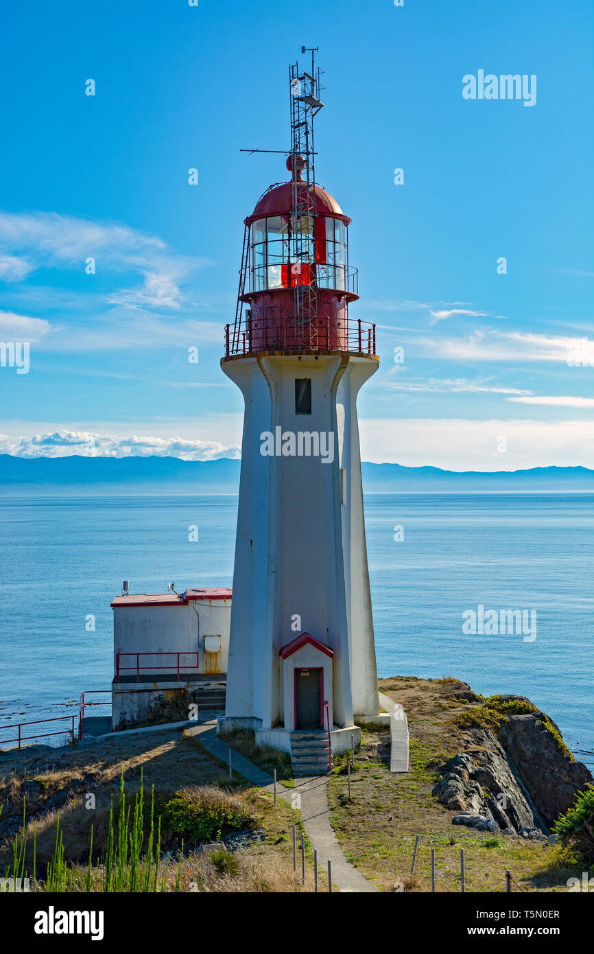 Canada, British Columbia, Sheringham Punto Faro, costruito 1912, Canadian Heritage Site Foto Stock