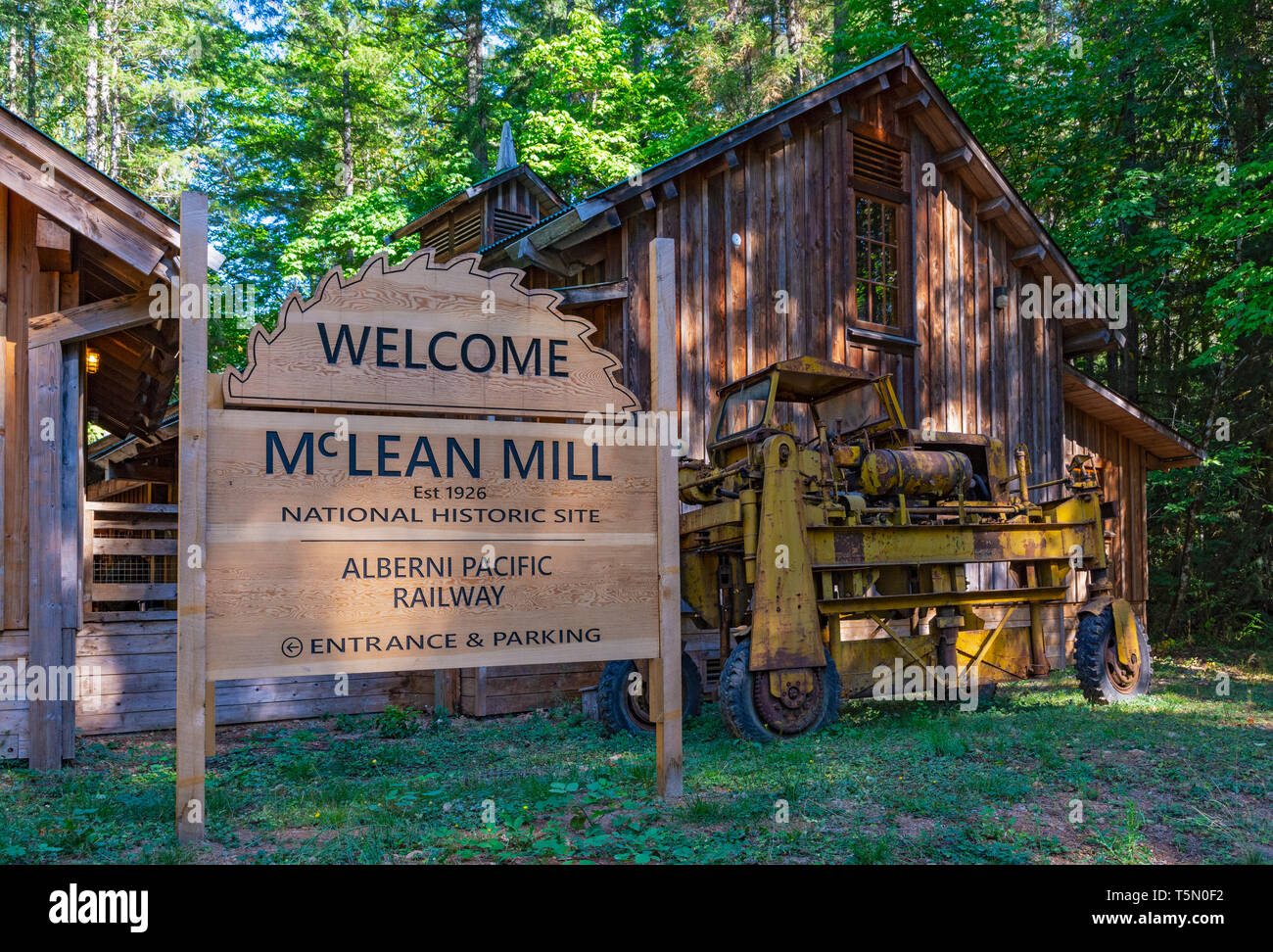 Canada, British Columbia, Port Alberni, McLean Mill National Historic Site, vapore-azionato segheria Foto Stock