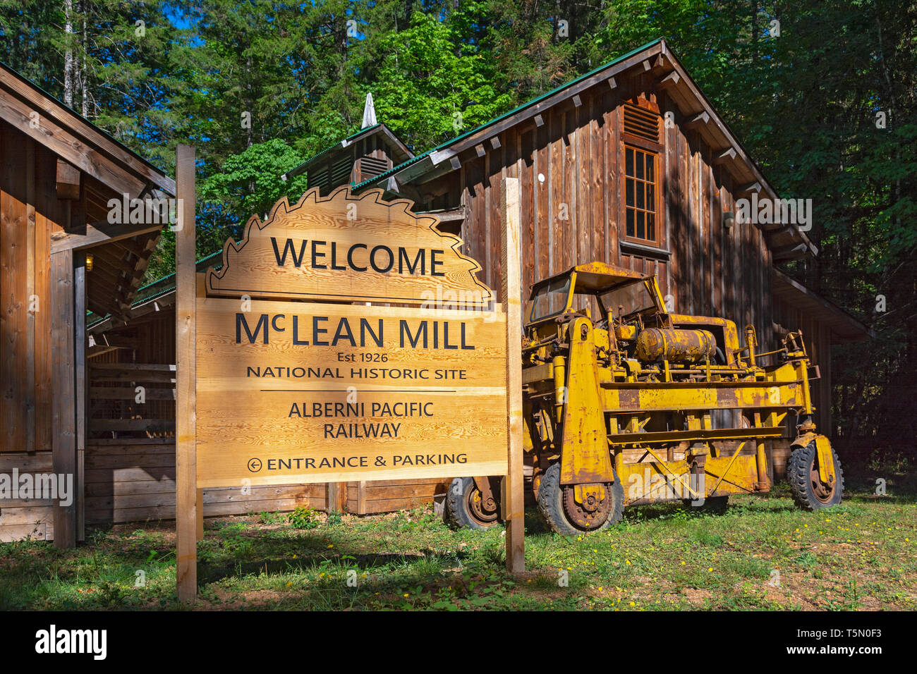 Canada, British Columbia, Port Alberni, McLean Mill National Historic Site, vapore-azionato segheria Foto Stock