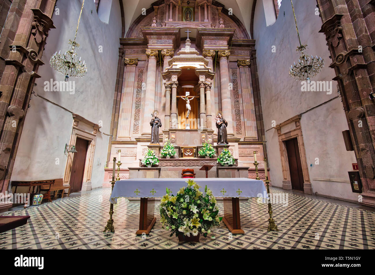 San Miguel De Allende, Messico-3 dicembre, 2018: Templo de San Francisco (San Francisco tempio) nel centro storico della città di San Miguel De Allende Foto Stock