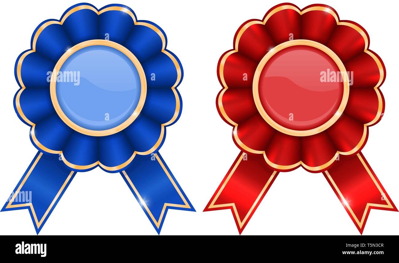 Blu e rosso badge premio Illustrazione Vettoriale