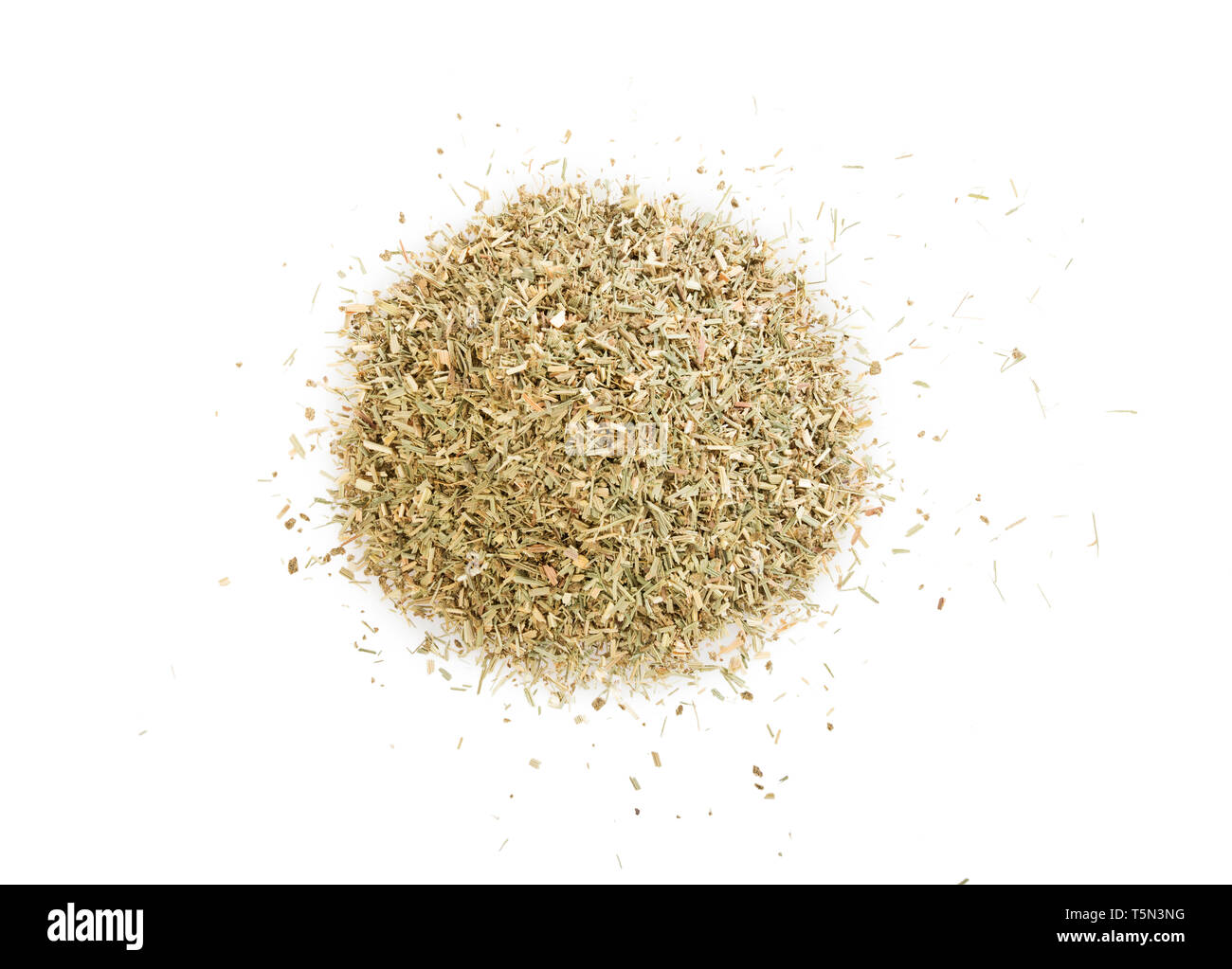 Un mucchio di estratto secco di erba di limone isolati su sfondo bianco. La citronella heap. Foto Stock Un mucchio di estratto secco di erba di limone isolati su sfondo bianco. La citronella heap. Foto Stock