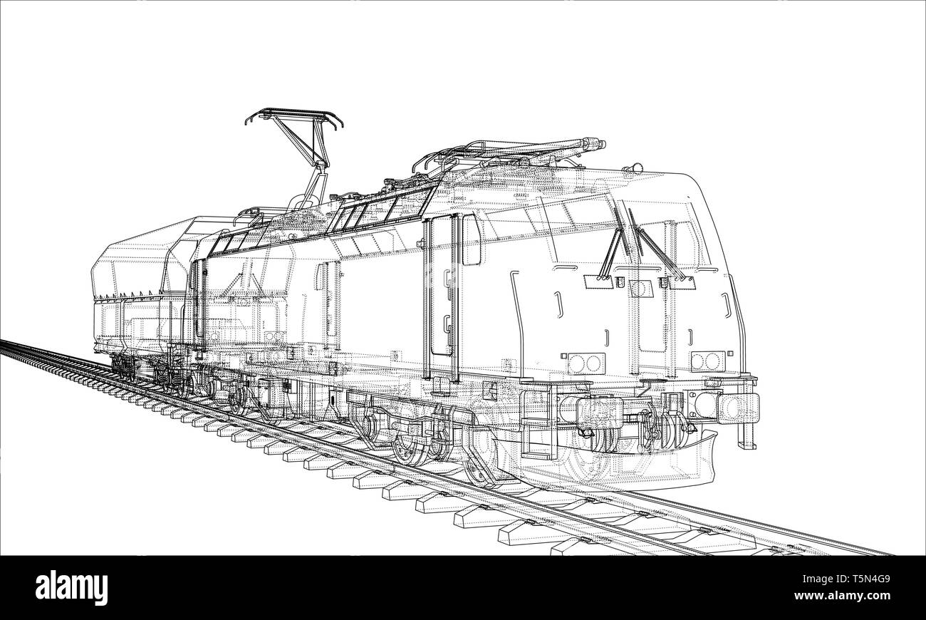 Il moderno treno concetto. Vettore Illustrazione Vettoriale