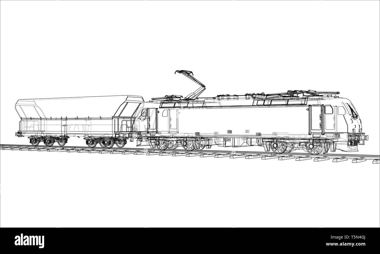 Il moderno treno concetto. Vettore Illustrazione Vettoriale