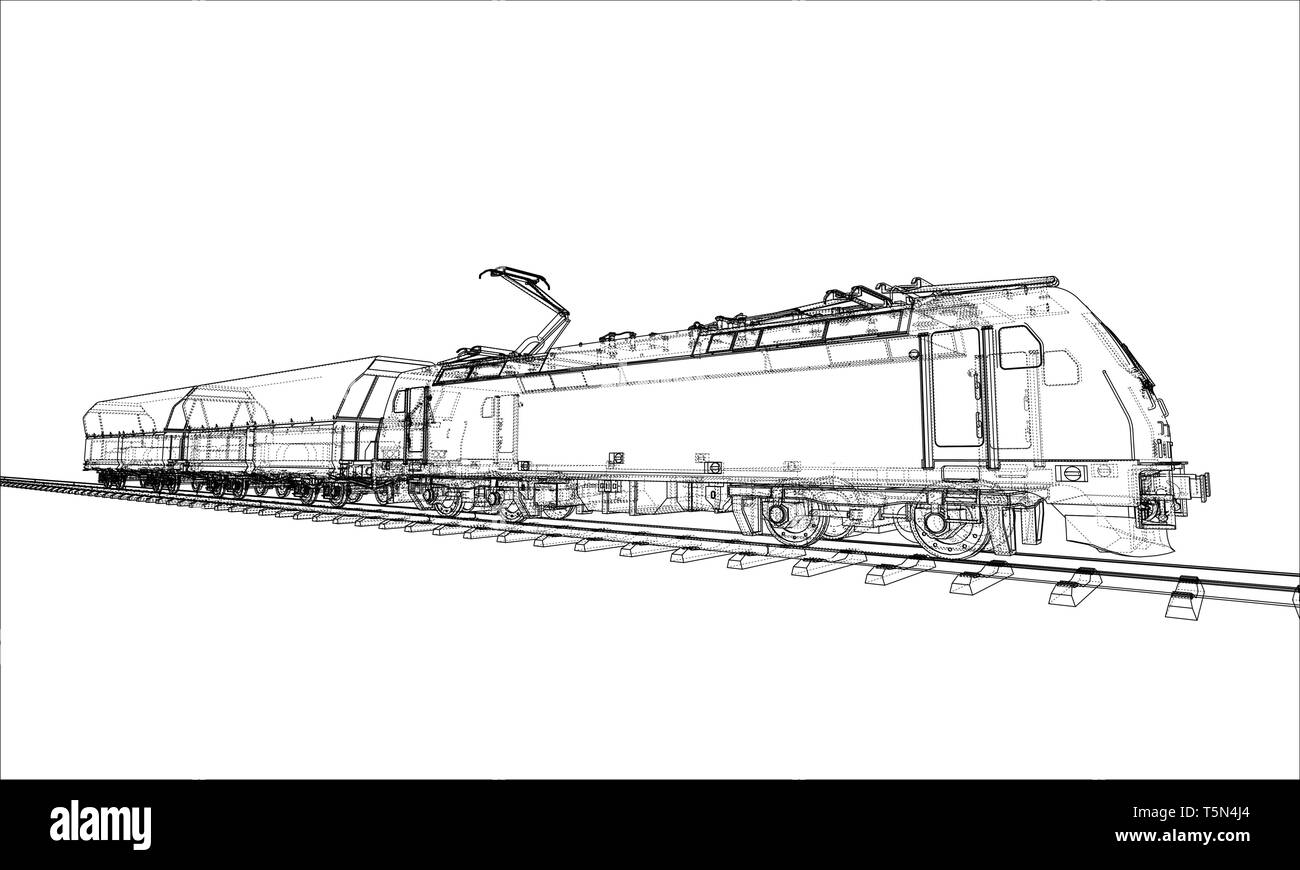 Il moderno treno concetto. Vettore Illustrazione Vettoriale