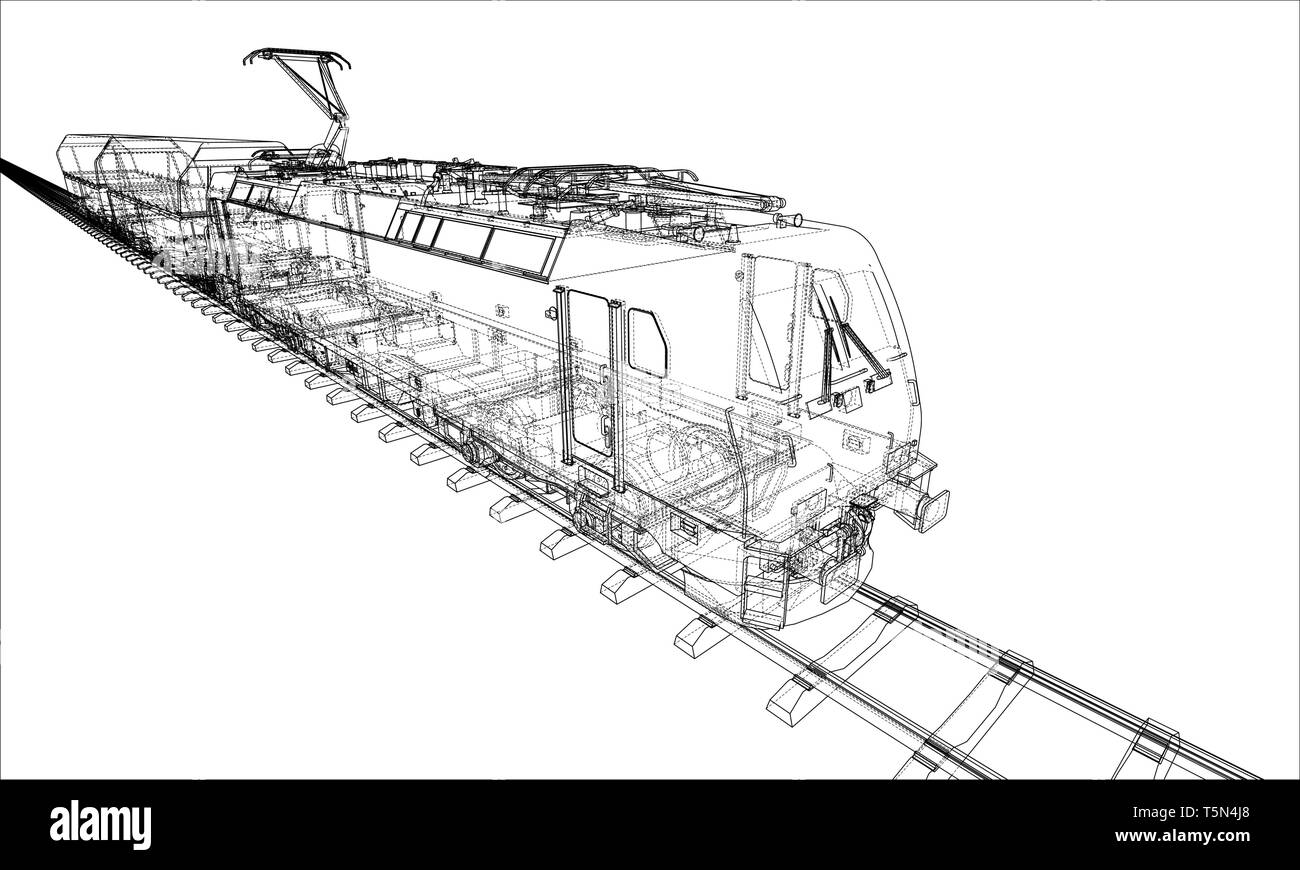 Il moderno treno concetto. Vettore Illustrazione Vettoriale