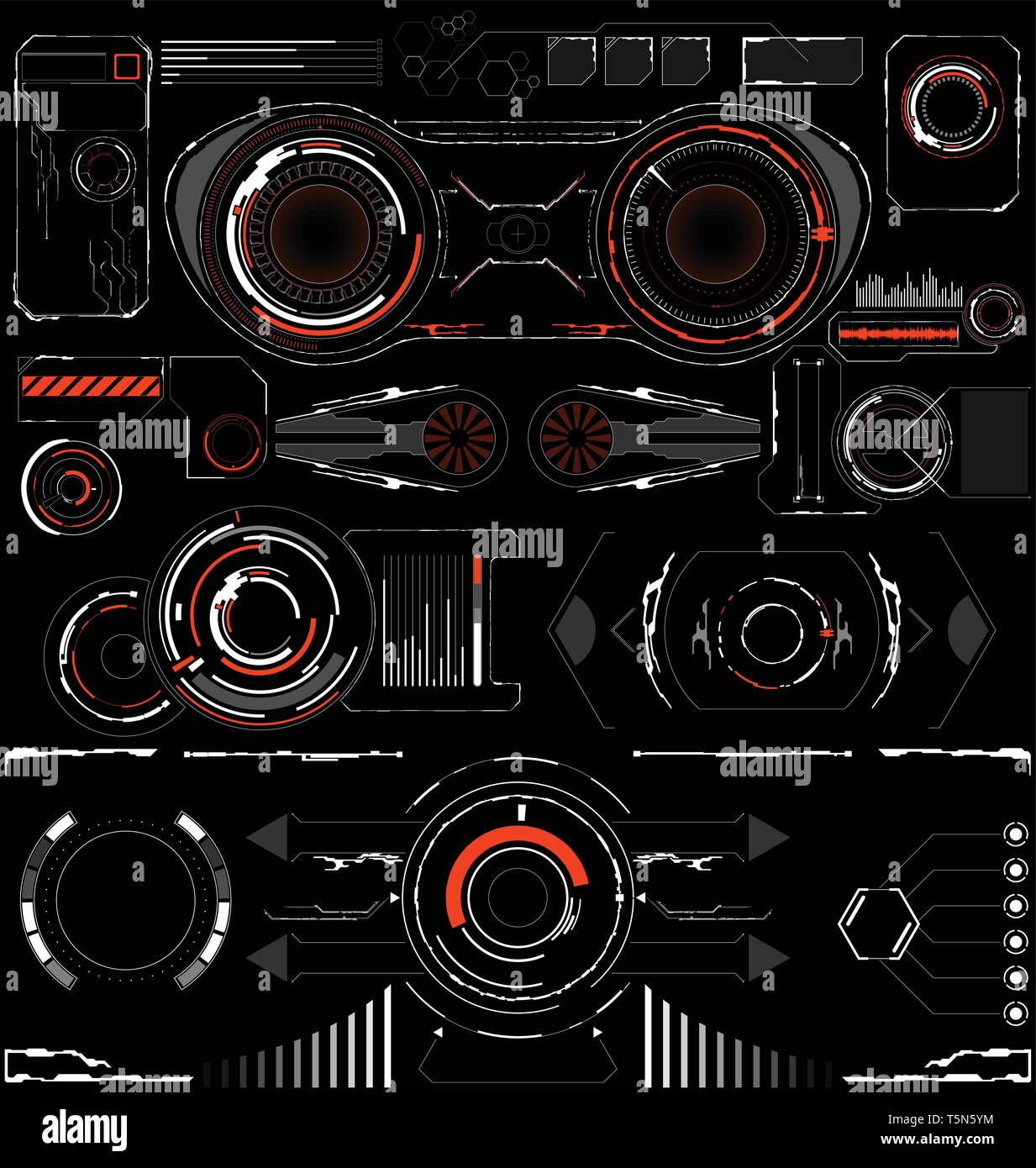 Sci-Fi incandescente futuristico display HUD. In realtà Vitrual Illustrazione Vettoriale