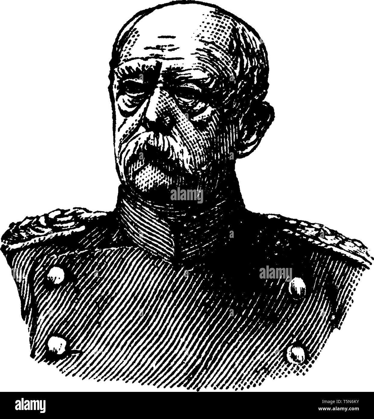 In Germania un uomo in uniforme militare, vintage disegno della linea di incisione o illustrazione Illustrazione Vettoriale