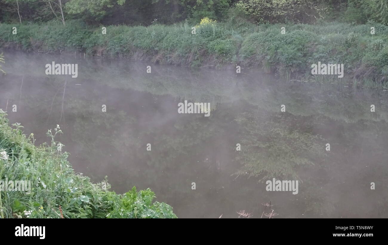 La nebbia sul fiume Avon a Bristol REGNO UNITO Foto Stock