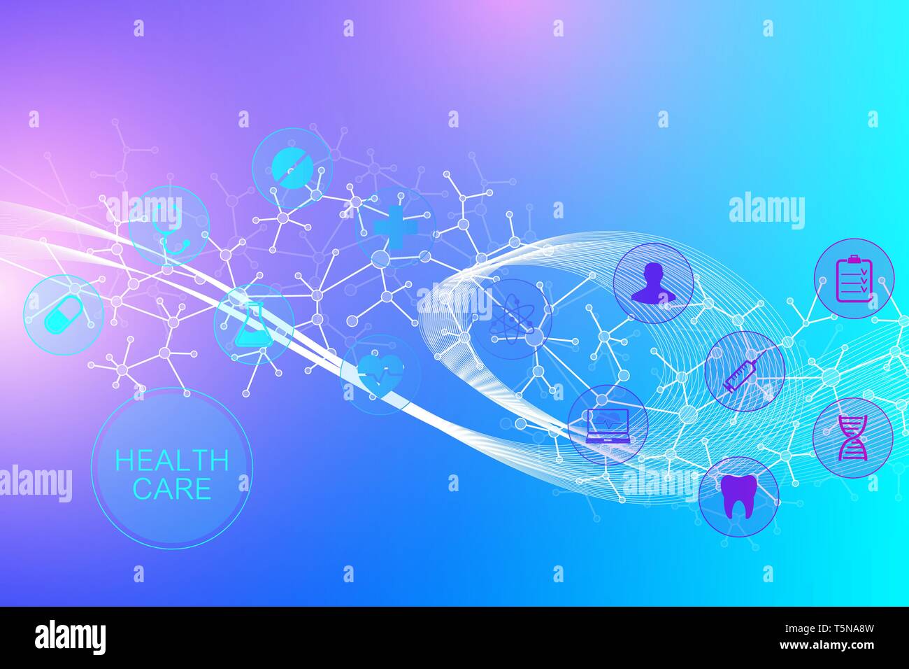 Genomico di grandi dimensioni per la visualizzazione di dati. Elica di DNA, il filamento di DNA, DNA Test. Una molecola o un atomo, neuroni. Struttura astratta per la scienza o medico di fondo Illustrazione Vettoriale