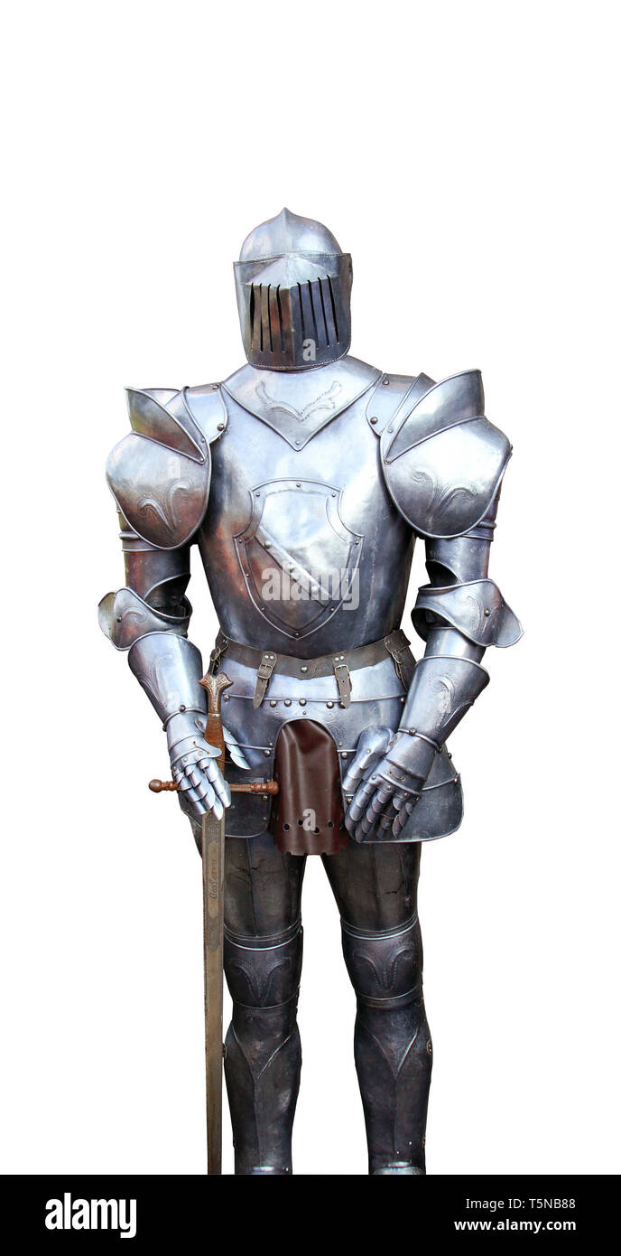 Meraviglioso cavaliere medievale armor, tagliate Foto Stock