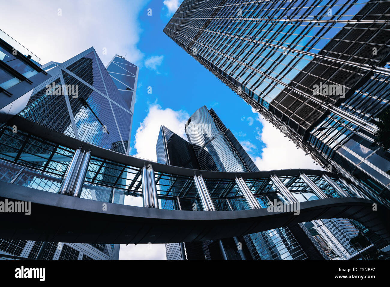 Moderno centro affari di Hong Kong. Grattacieli in area commerciale a Hong Kong. Foto Stock