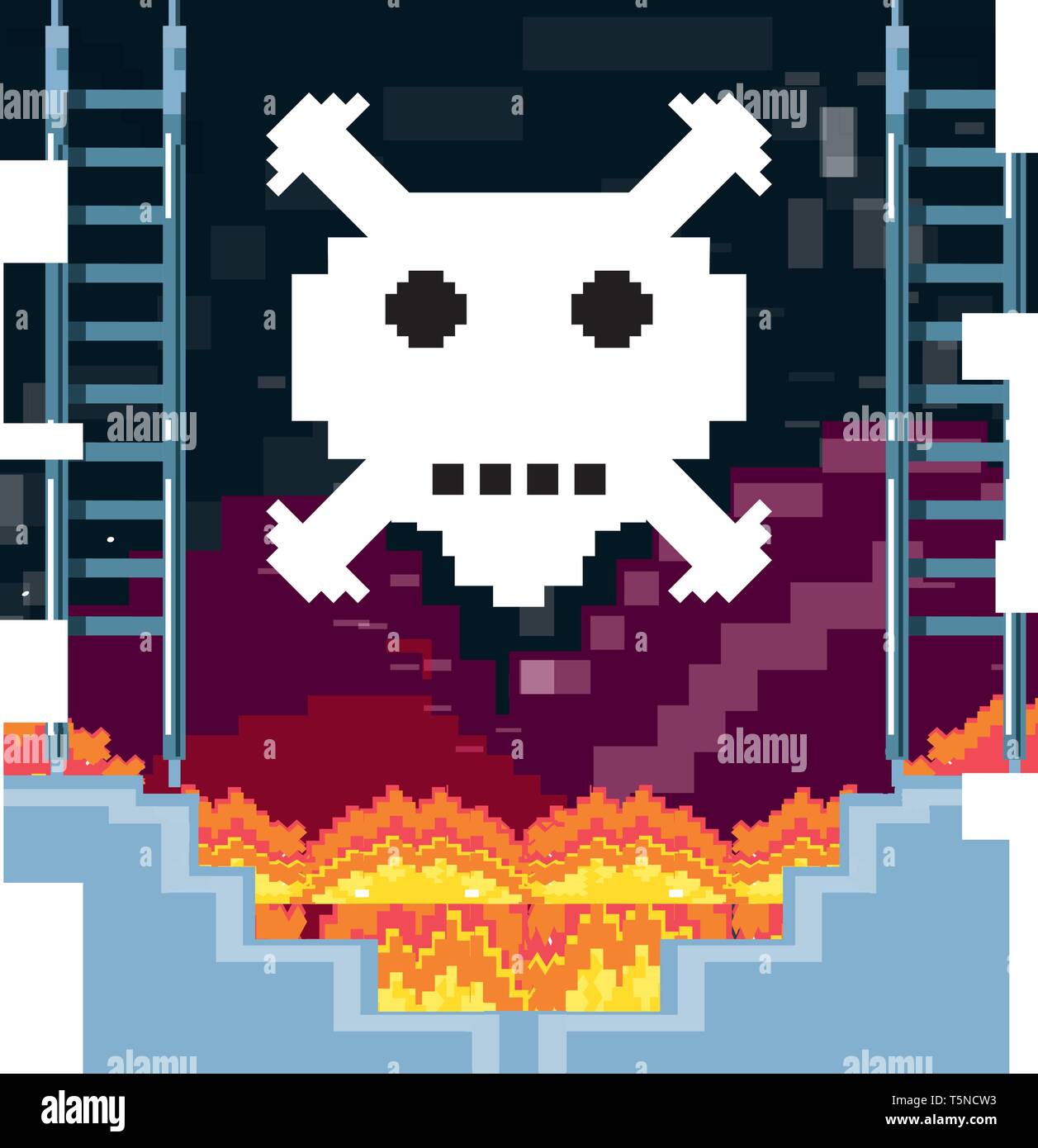 Pericolo Design Skull pixel art head skeleton immagini e fotografie stock ad alta ...