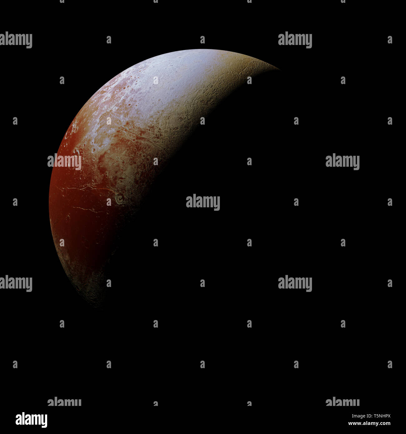 (Spazio 3D render) Dwarf Planet Pluto isolati su sfondo nero, gli elementi di questa immagine sono arredate dalla NASA Foto Stock