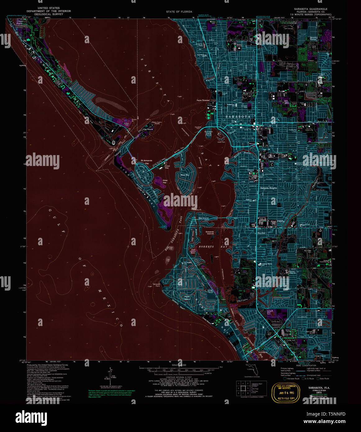 Elevation Map Of Sarasota Florida - Usgs Topo Map Florida Sarasota Fl 348440 1973 24000 Restauro Invertito T5nnfd 