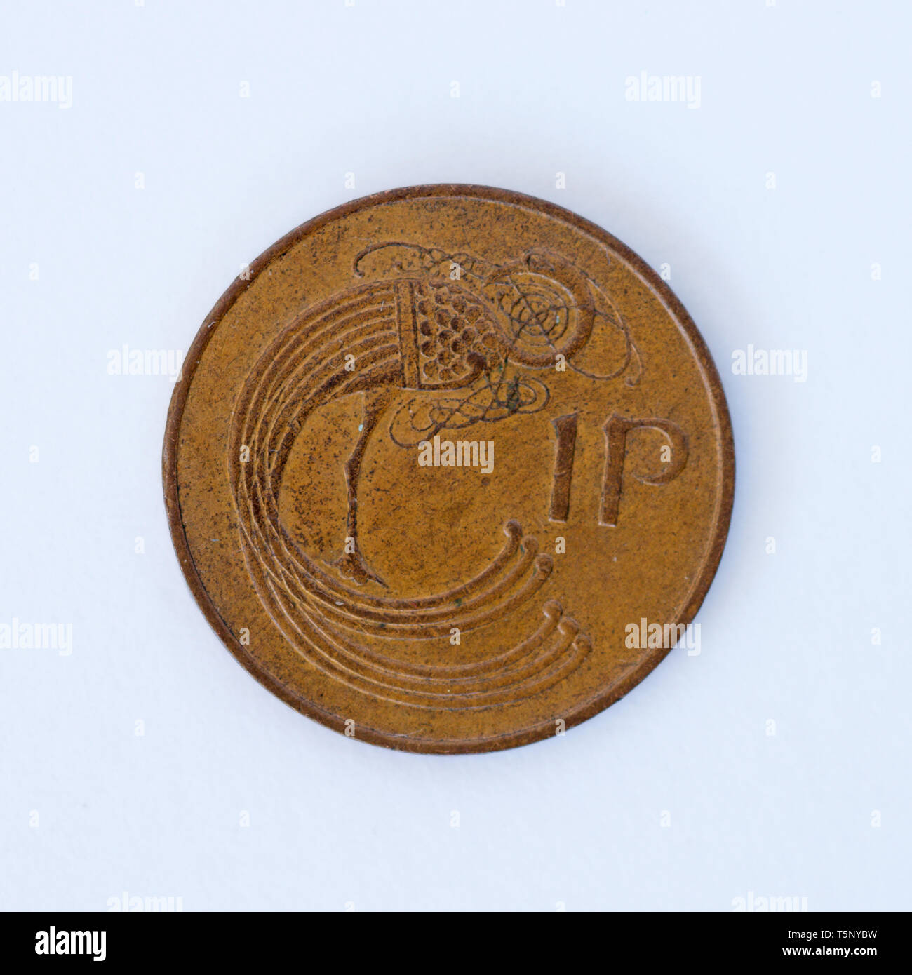 Irish 1 pence coin - 1971 Foto Stock