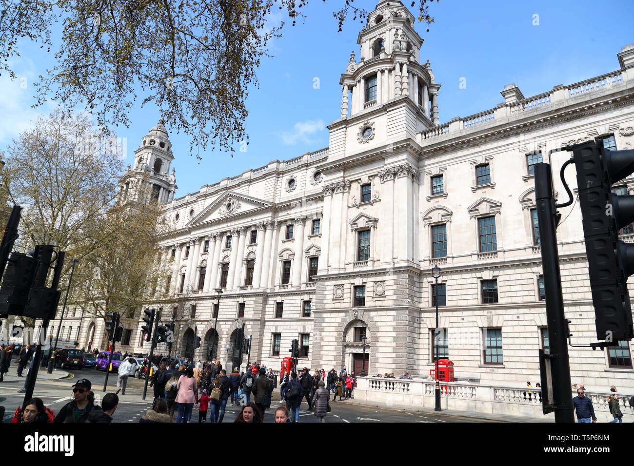 HM Treasury edificio in Westminster, Londra, Regno Unito Foto Stock