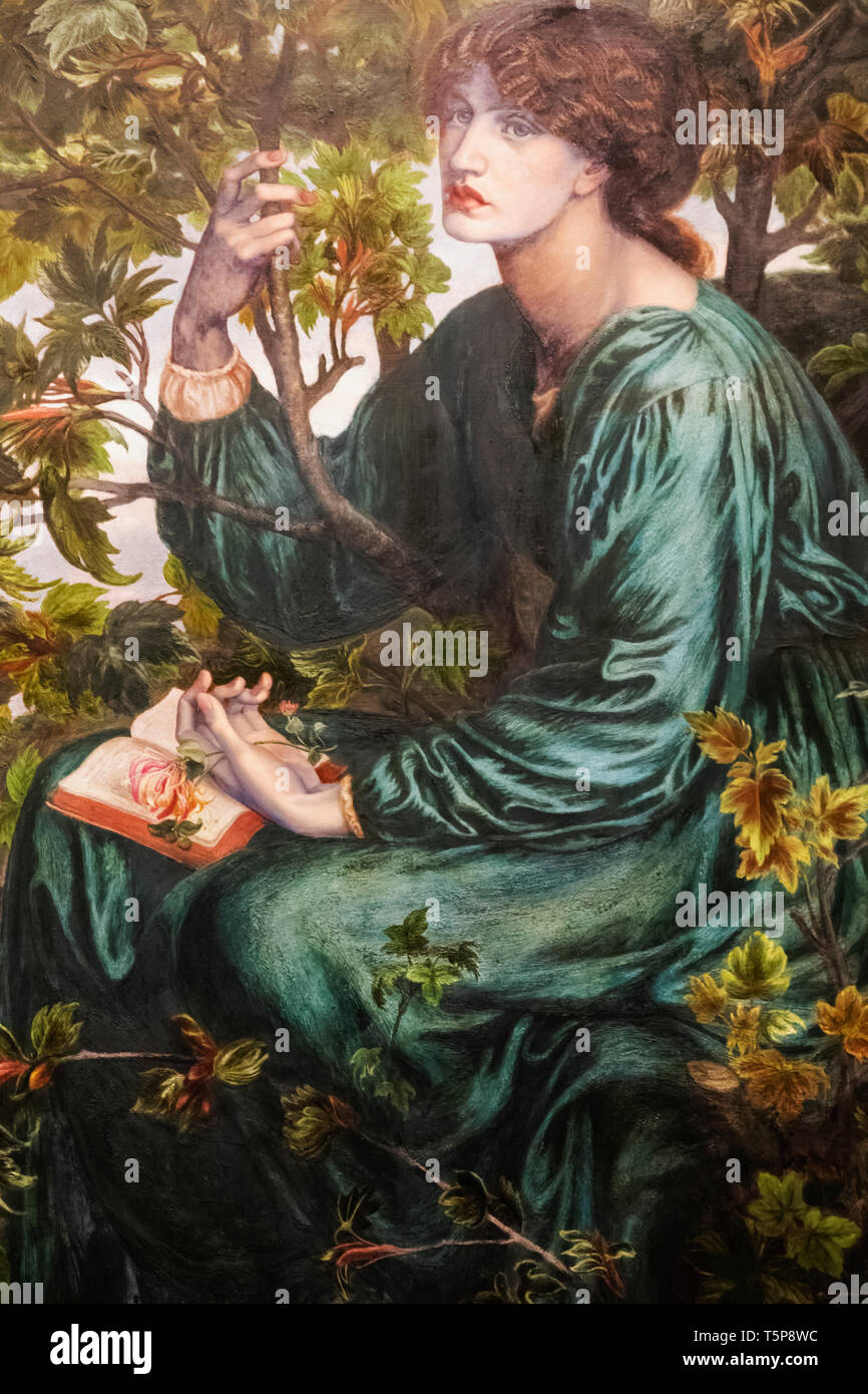 Pittura intitolata 'la Daydream' dalla fratellanza Pre-Raphaelite artista Dante Gabriel Rossetti datata 1880 Foto Stock