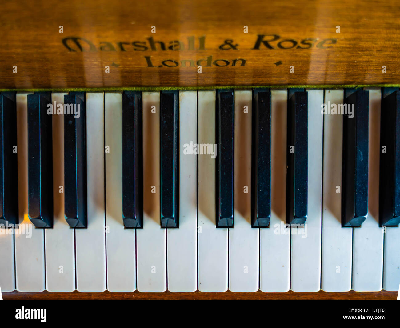 Close up di avorio di tasti di pianoforte Foto Stock