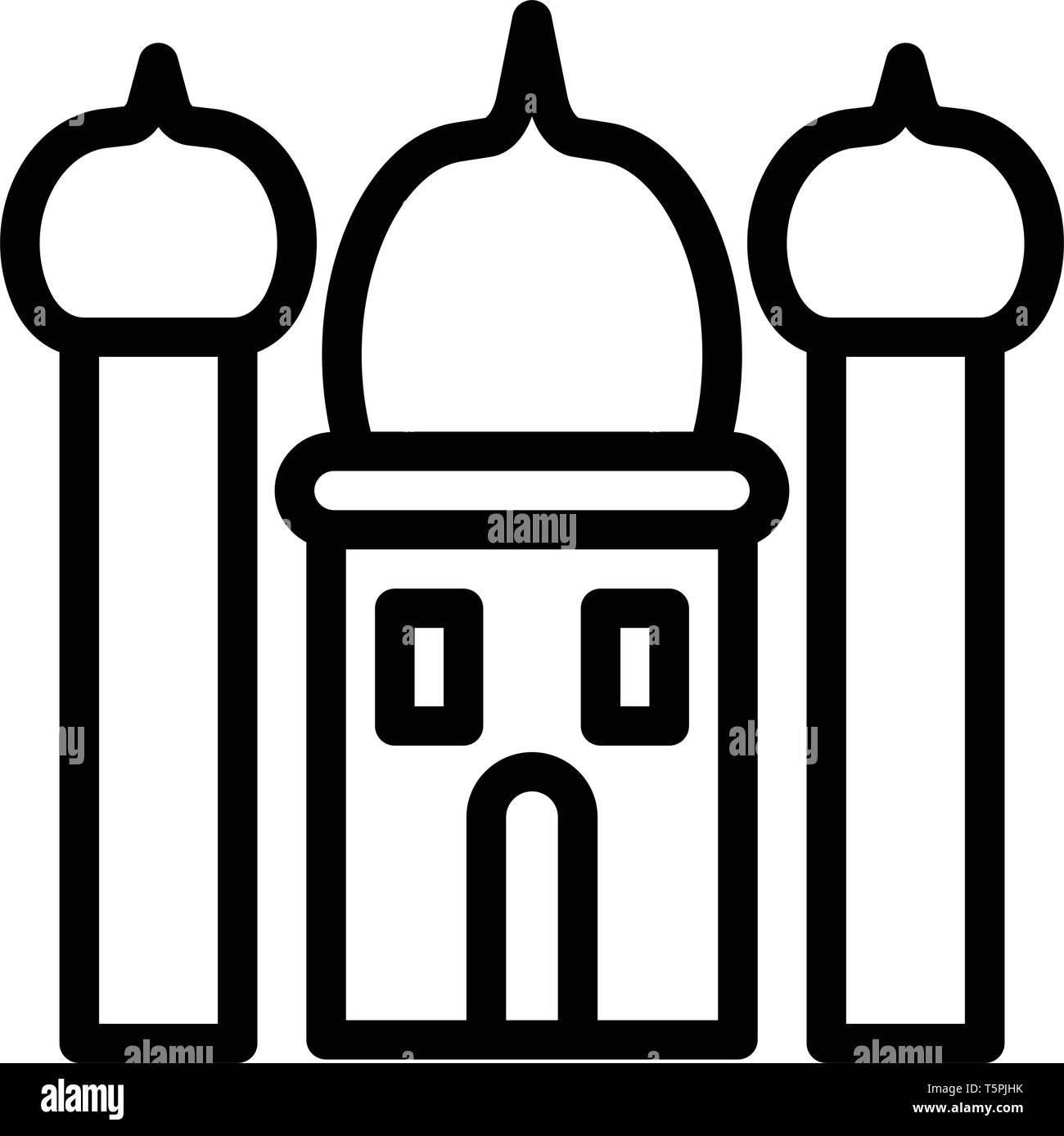 Costruzione della moschea musulmana di ramadan icona vettore o illustrazione Illustrazione Vettoriale