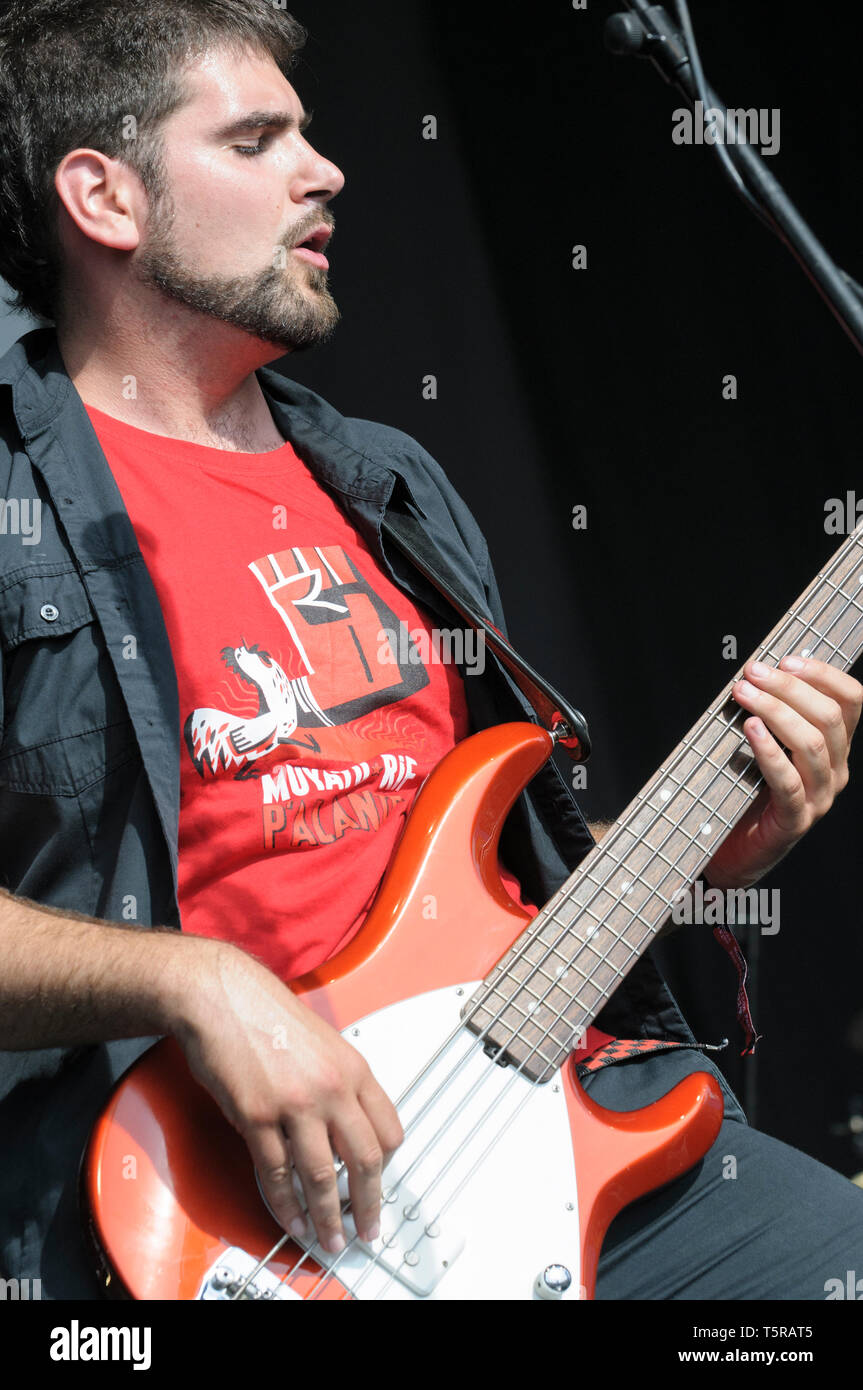 Carlos Gutierrez di Muyayo Rif effettuando al Womad Festival, Charlton Park, Regno Unito, 26 luglio 2014. Foto Stock