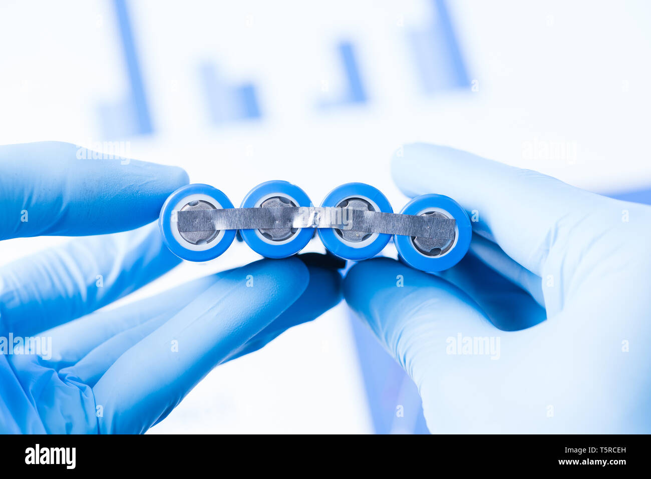 La ricerca del nuovo tipo di concetto della batteria Foto Stock