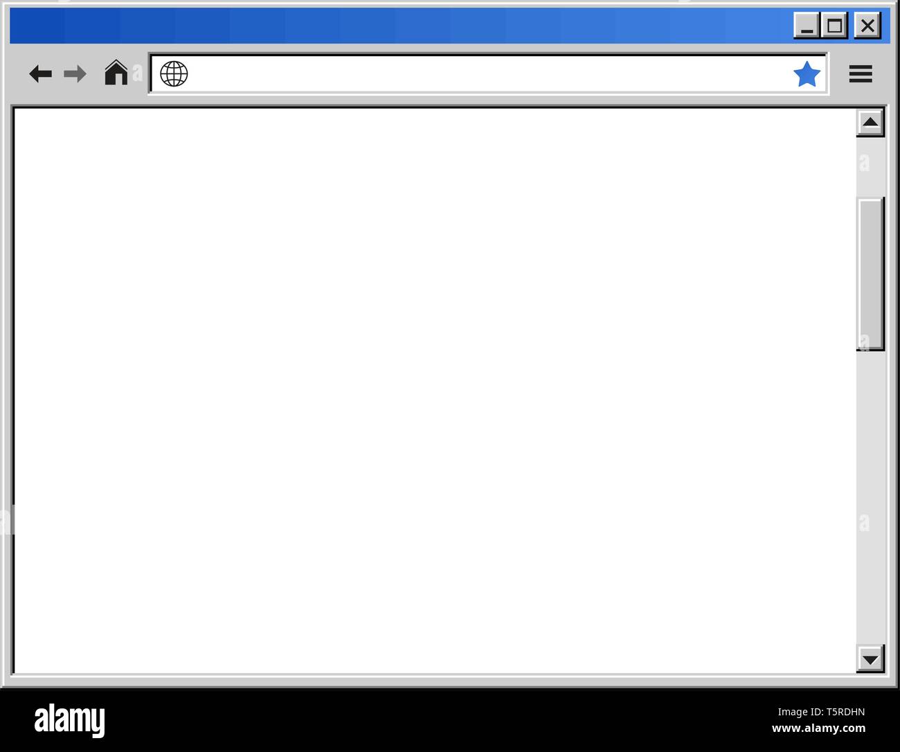 Retro finestra del browser internet stilizzata come vecchia interfaccia utente Illustrazione Vettoriale