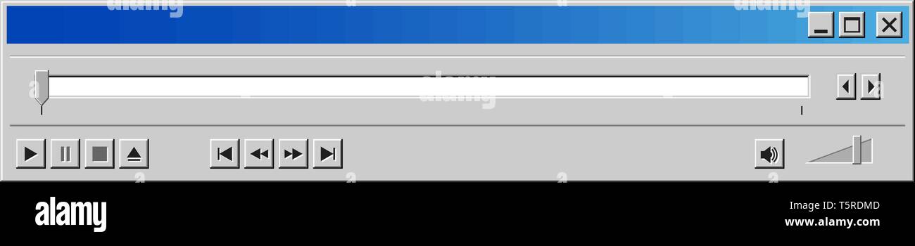 Vecchio multi media player bar mockup per applicazioni mobili, i siti e i servizi video Illustrazione Vettoriale