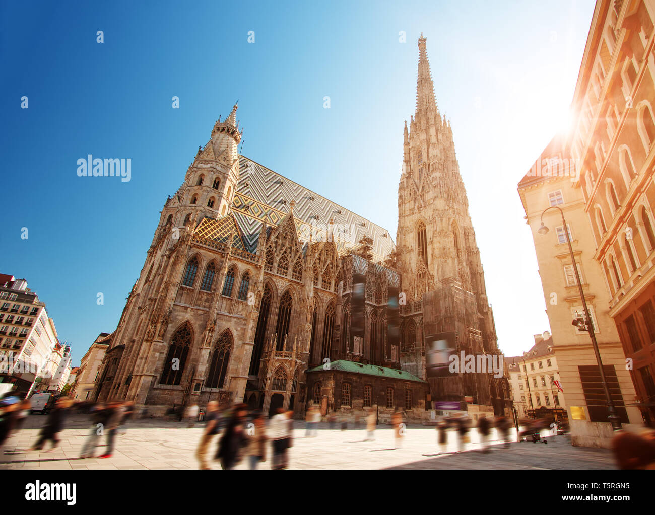 Vista della cattedrale di Santo Stefano a Vienna, in Austria Foto Stock