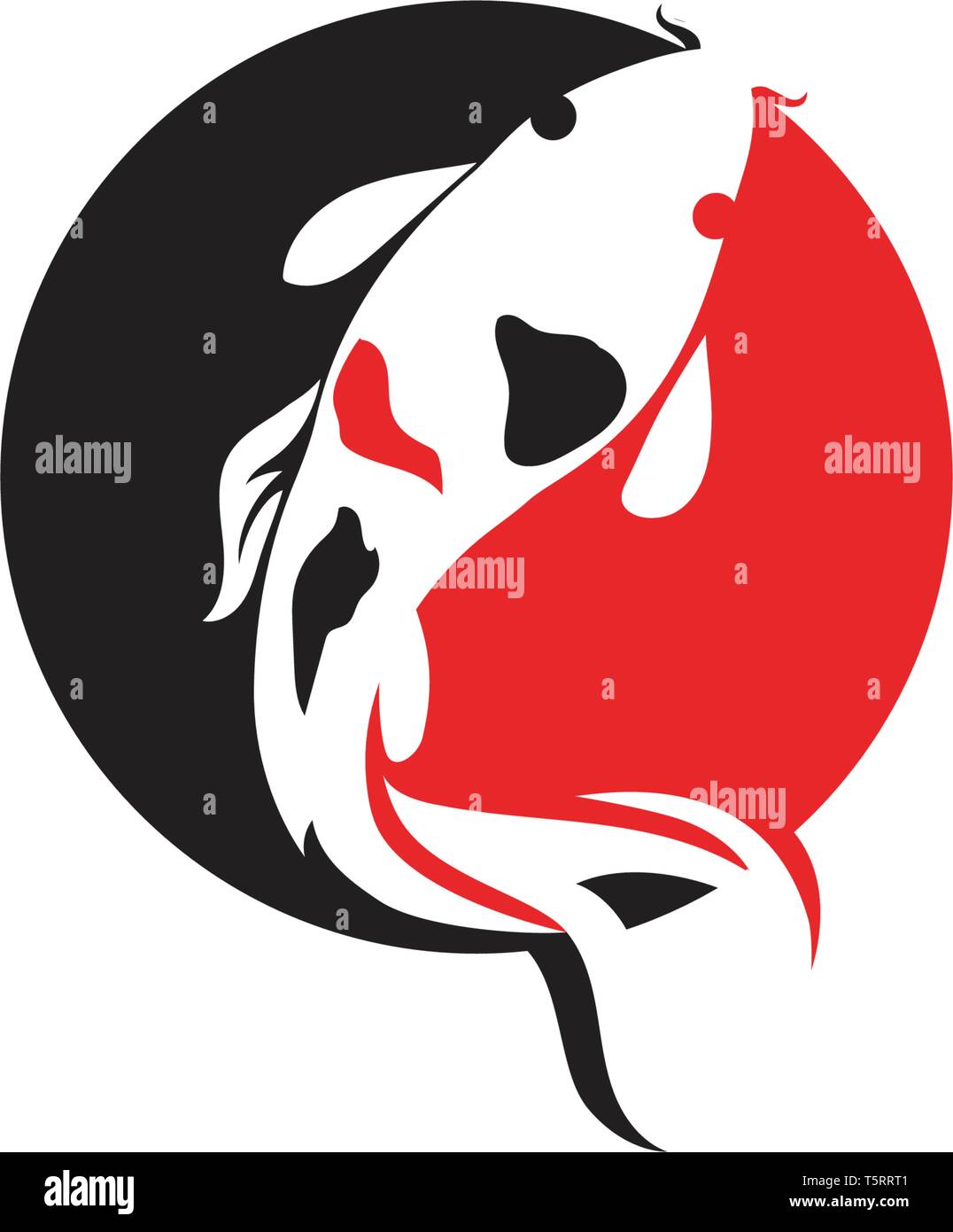 Le carpe koi design su sfondo bianco. Animale. Icona del pesce. Sott'acqua. Facile a più livelli modificabili illustrazione vettoriale Illustrazione Vettoriale