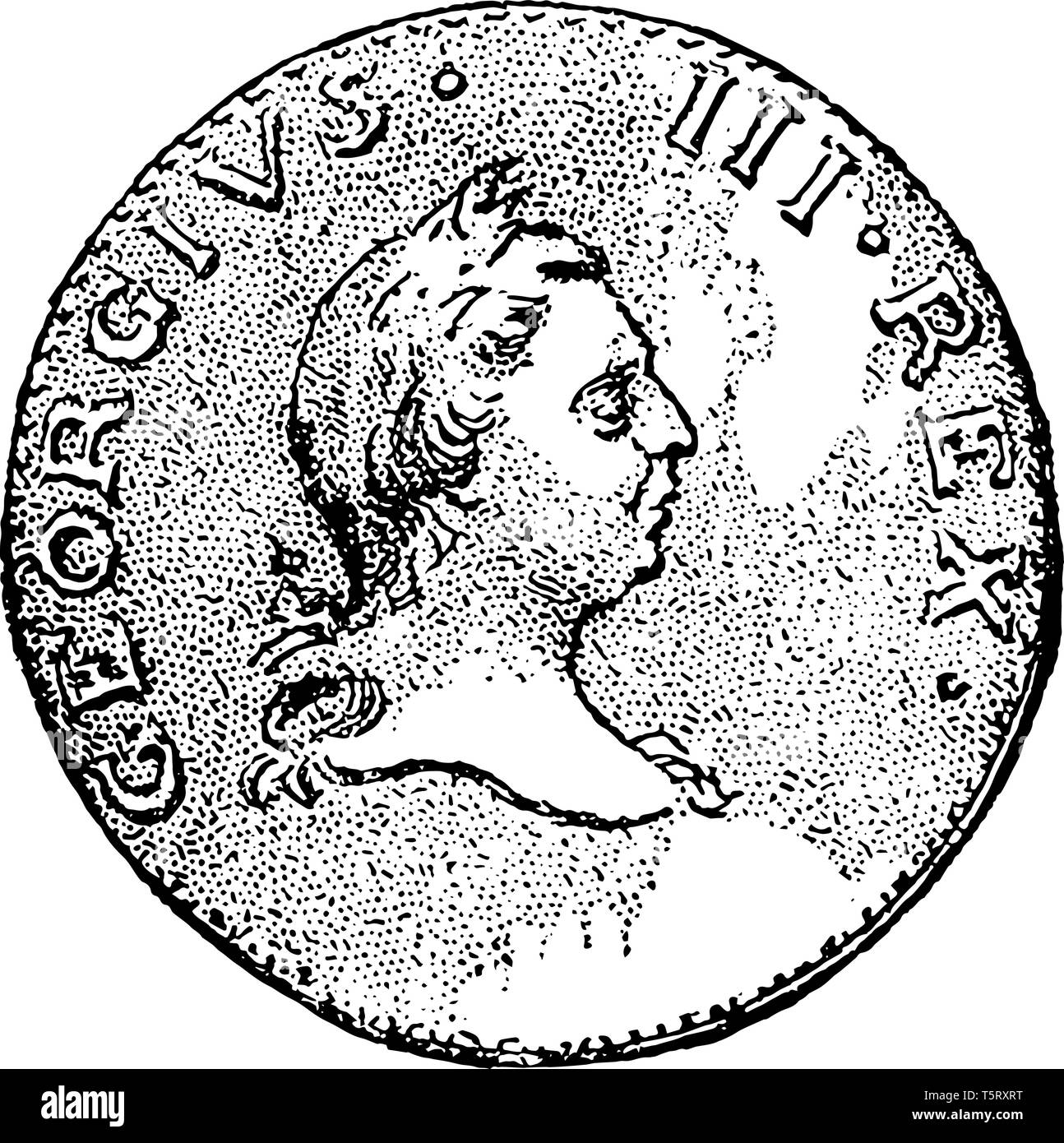 Autorizzato per uso in Virginia dalla corona britannica, questi fatta circolare nelle colonie prima di noi la guerra rivoluzionaria, vintage disegno della linea o engra Illustrazione Vettoriale