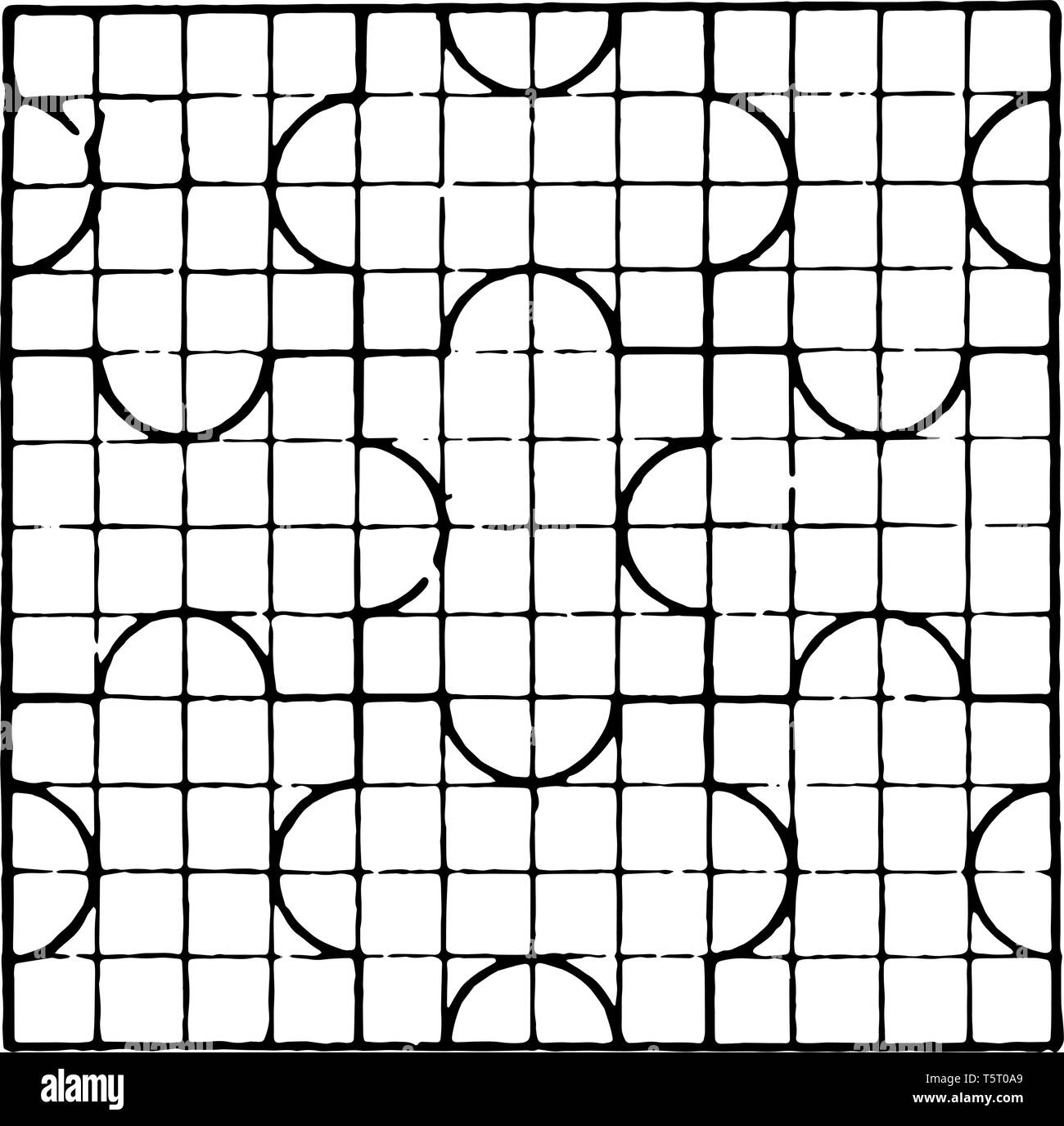 L'immagine mostra un bellissimo design piastrelle lungo con una ripetitiva design pattern. Piazza in cui ci sono dodici righe e 12 colonne e ciascuna fila ha un Illustrazione Vettoriale