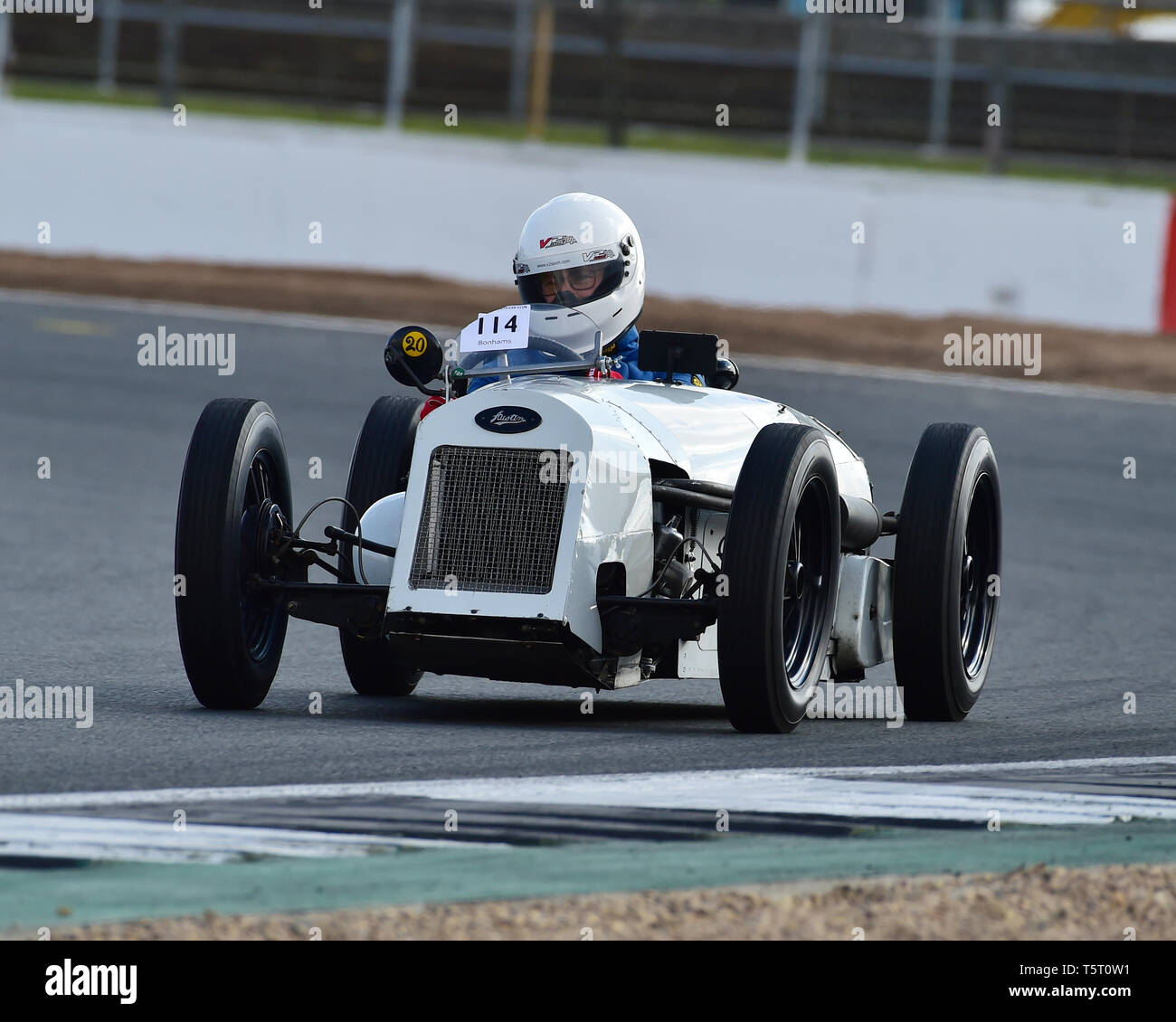 Ian Grant, Austin 7 speciali, Standard Racing & Sports Cars, Allcomers Pre-War automobili, VSCC, Formula Vintage, Silverstone, Northamptonshire, Inghilterra, Apr Foto Stock