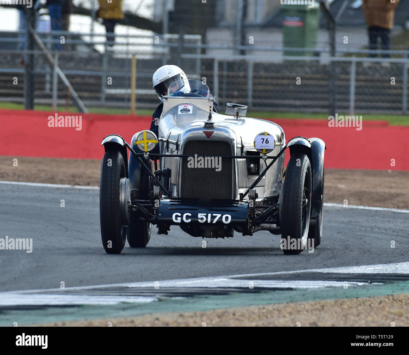 David Lewis, Alvis Silver Eagle, Standard Racing & Sports Cars, Allcomers Pre-War automobili, VSCC, Formula Vintage, Silverstone, Northamptonshire, Inghilterra, Foto Stock
