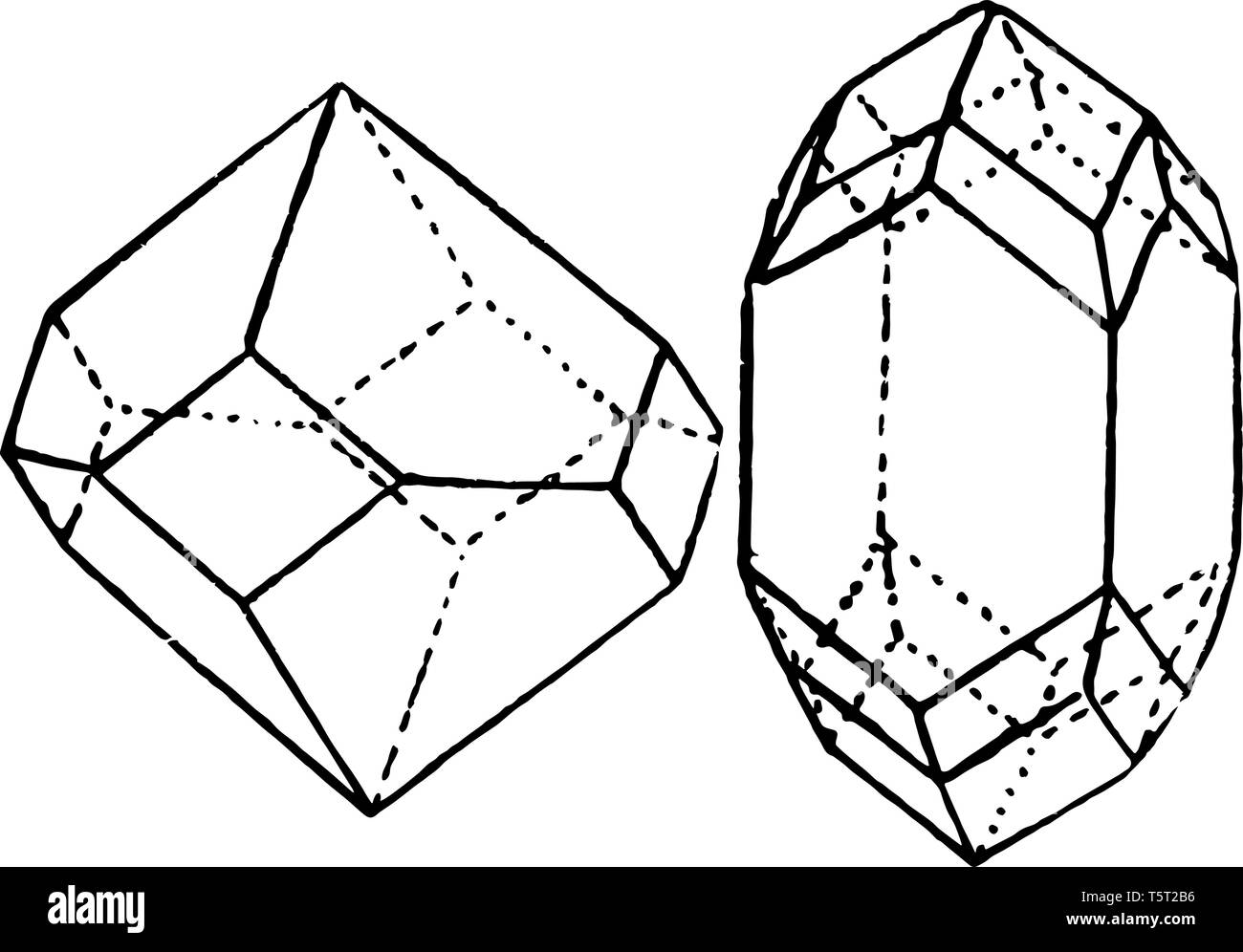 Tetrahedron combinazione campione che fa quattro assi di piegatura e la parte inferiore e la parte superiore sono indicati, vintage disegno della linea di incisione o illustrazione. Illustrazione Vettoriale