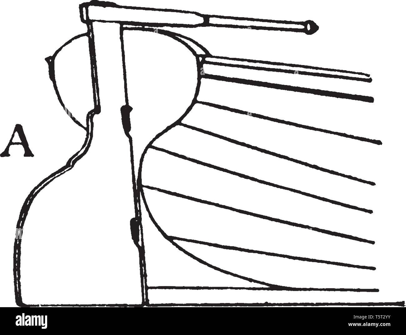 Il timone è la parte del timone che è a poppavia del post di poppa ed è ruotato mediante il timone in modo da esporre il suo lato più o meno alla resistenza di th Illustrazione Vettoriale