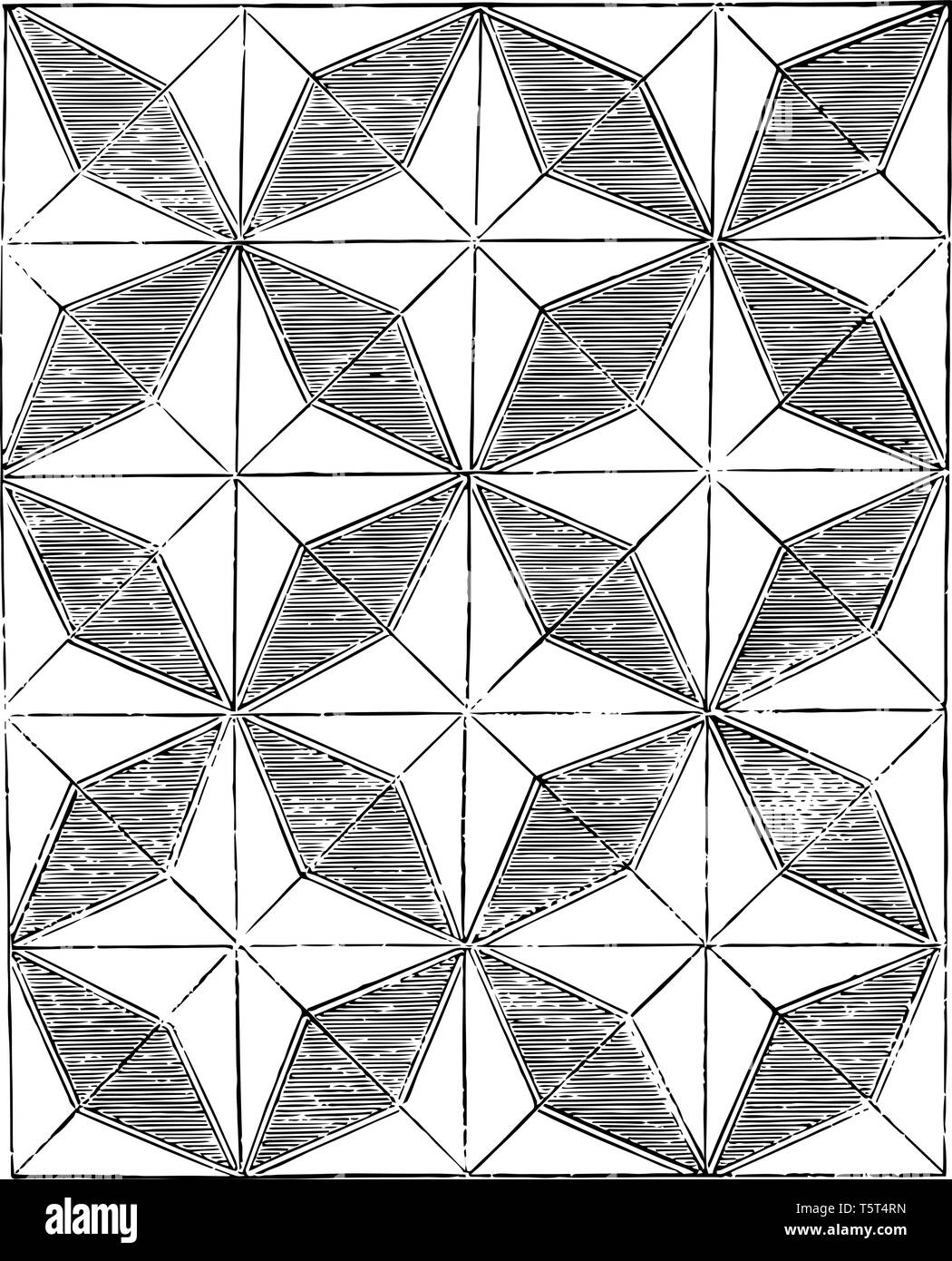 La foto mostra il modello a stella di piastrelle. Collegando questa stella bellissimo design viene creato. Questo design a forma di quadrato entro quattro quadrati, v Illustrazione Vettoriale