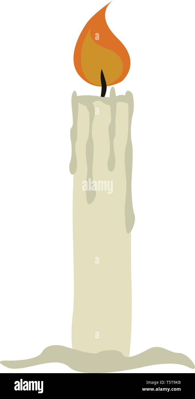Semplice masterizzazione di bianco candela illustrazione vettoriale su sfondi bianchi. Illustrazione Vettoriale