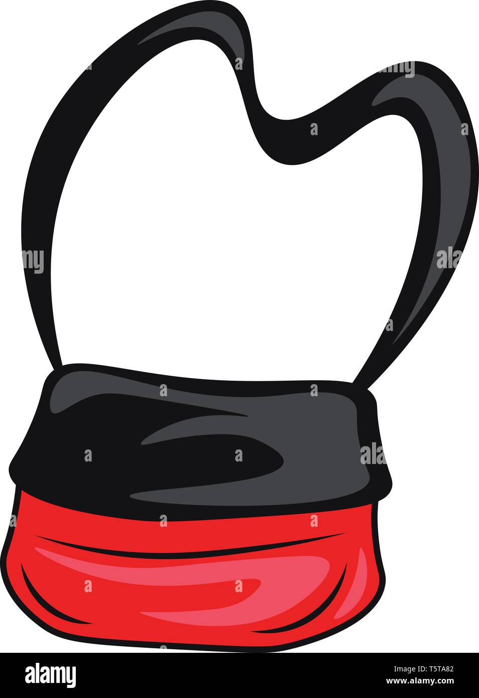 Nero e colorato di rosso borsone sportivo nero con un vettore imbracatura il colore di disegno o illustrazione Illustrazione Vettoriale