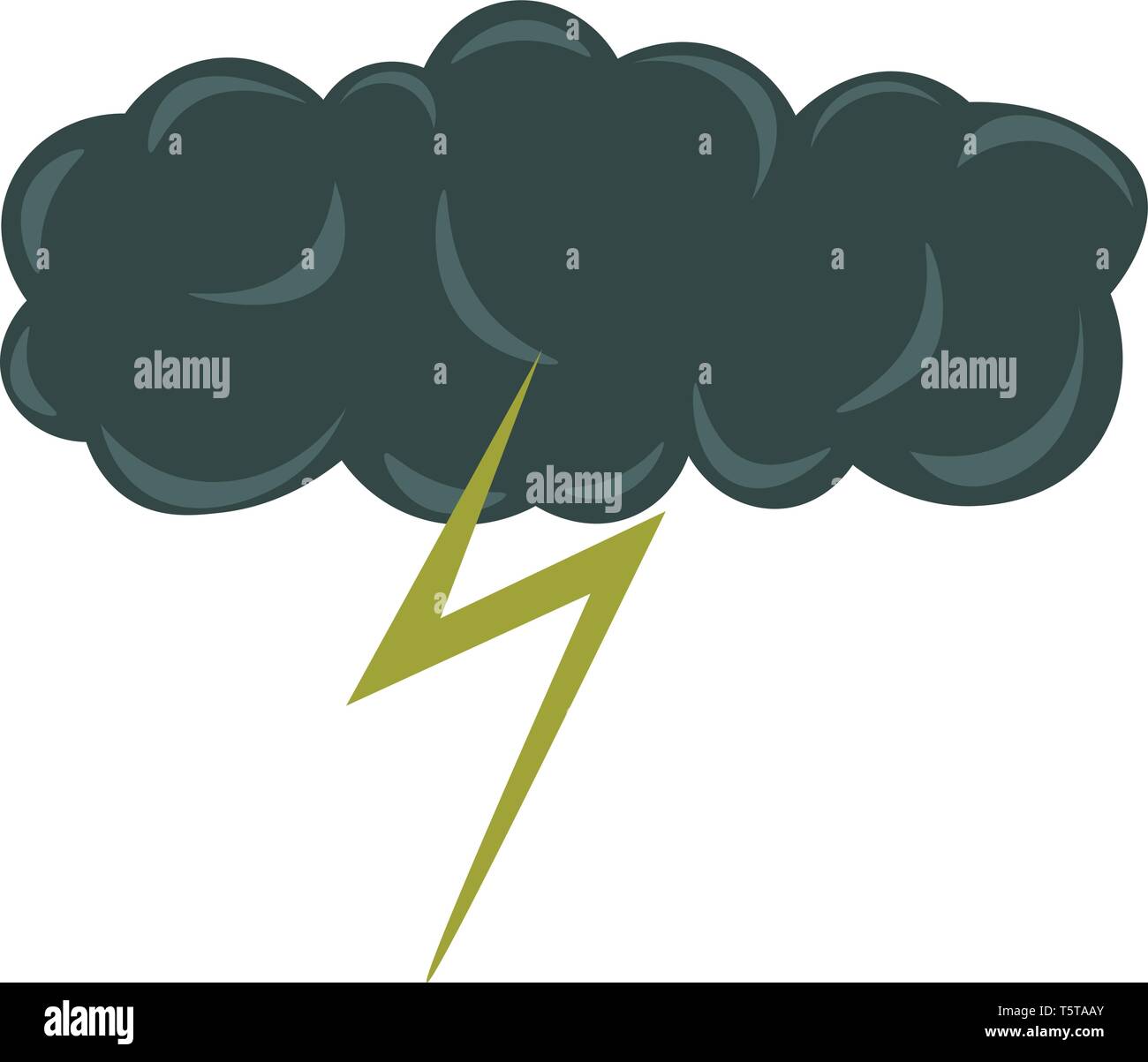 Dark thundercloud che simboleggiano le condizioni meteo avverse vettore di disegno a colori o illustrazione Illustrazione Vettoriale