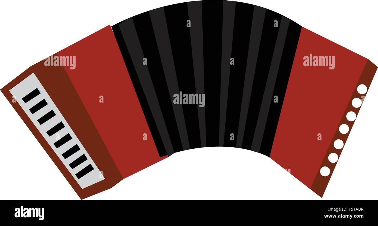 La fisarmonica uno strumento musicale o vettore di Illustrazione a colori Illustrazione Vettoriale
