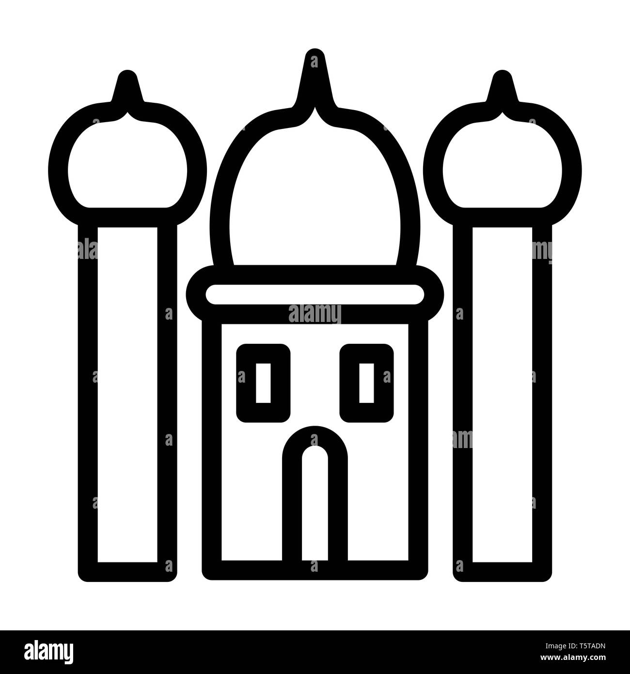 La moschea di Ramadan Edilizia Architettura Islam Religione Cultura linea del vettore icone. Corsa modificabile e colore. Foto Stock